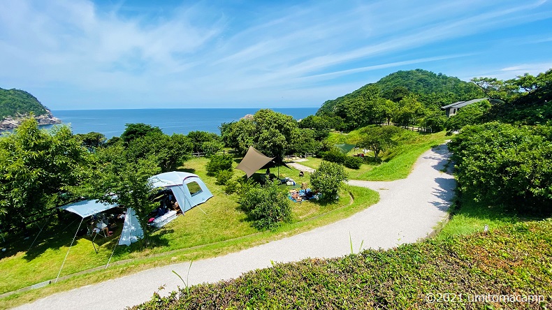 須佐湾エコロジーキャンプ場の眺め